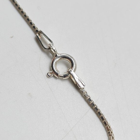 Sterling Silver Chain Necklace With Gold Ball Pendant Minimalist Vintage - Picture 7 of 12